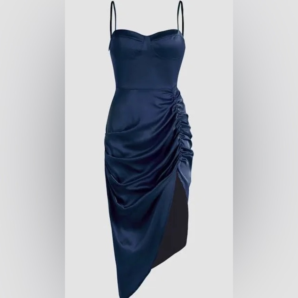 Cider Midnight Blue Asymmetrical Dress